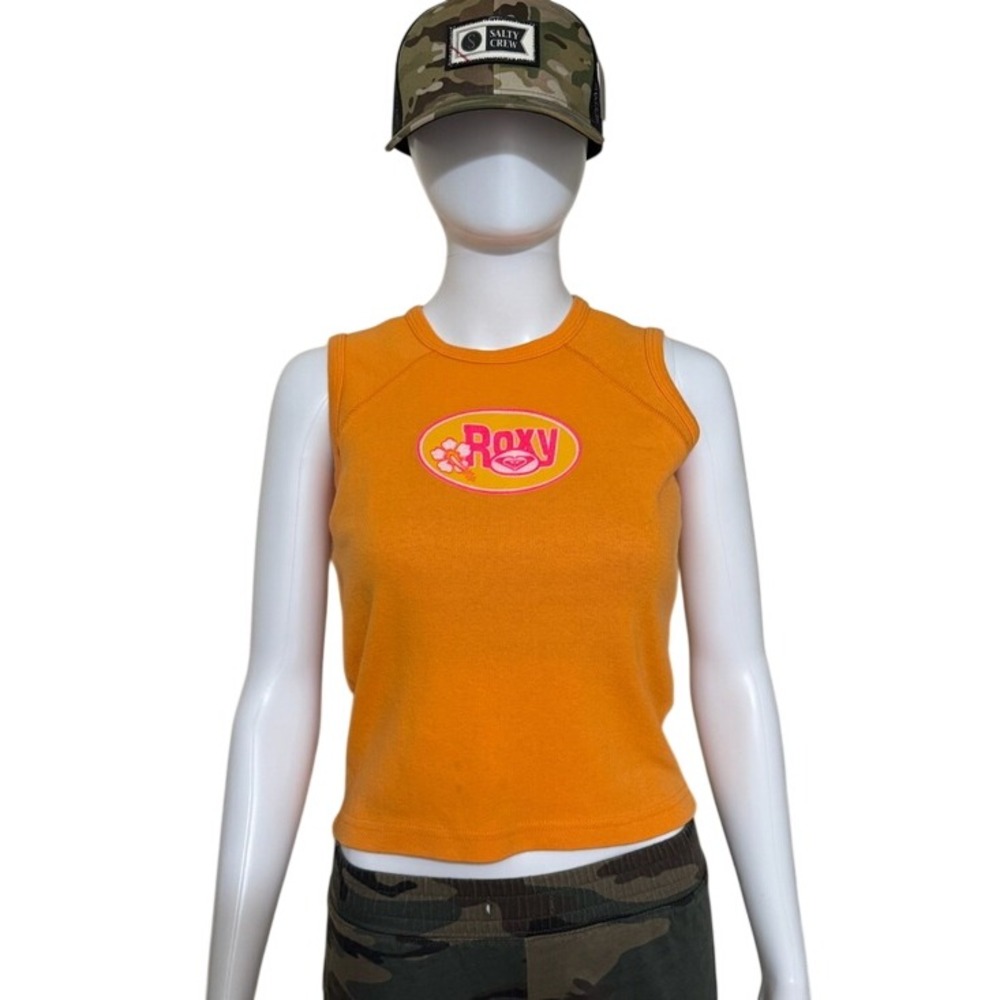 Roxy Quicksilver Orange Vintage Tee Shirt Tank Top Size Small